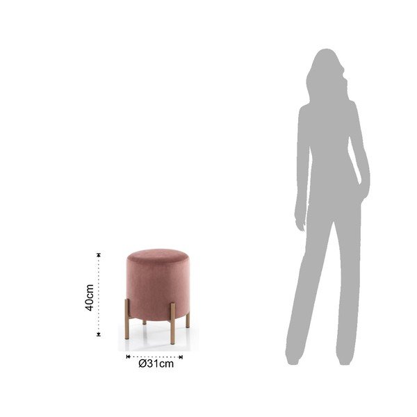 Růžová taburetka Tomasucci Ammy, ø 31 cm-image-1