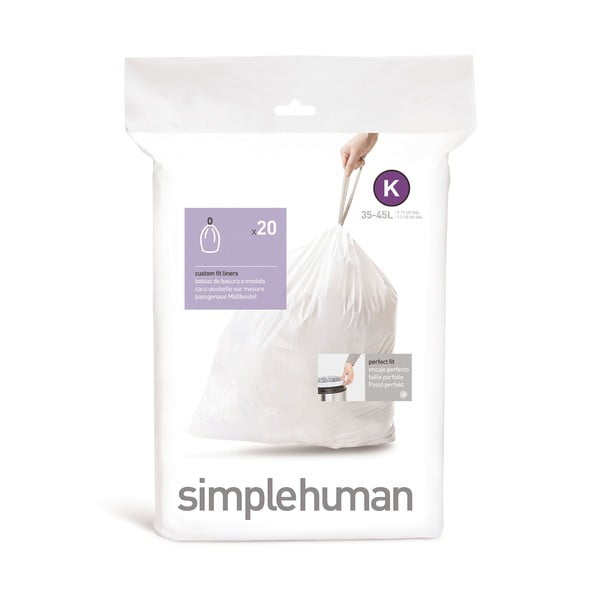 Sacchetti della spazzatura con chiusura 20 pz 45 l K - simplehuman