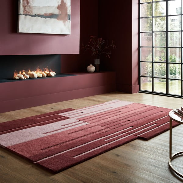Tappeto in lana bordeaux tessuto a mano 200x290 cm Split Ombre Shaped - Flair Rugs-image-1