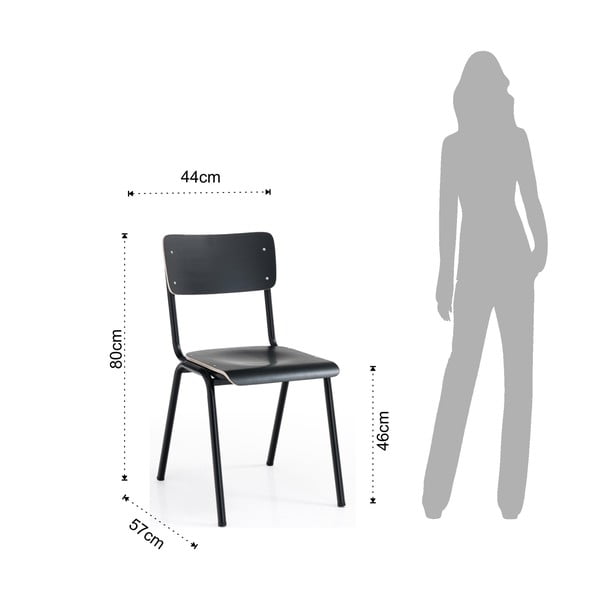 Sedie da pranzo nere in un set di 2 Old School - Tomasucci-image-4