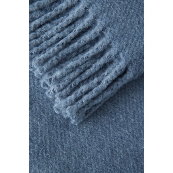 Plaid blu con basi di cotone, 140 x 180 cm Plain - Euromant-image-2