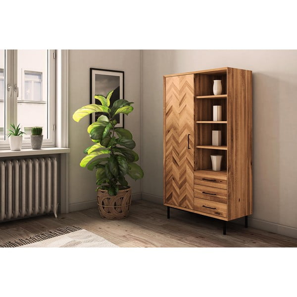 Armadio in legno di quercia di colore naturale 97x176 cm Abies - The Beds-image-1