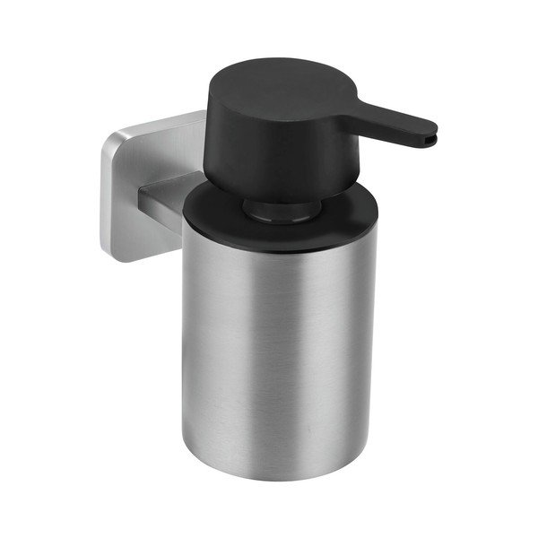 Dispenser per sapone senza foratura color argento opaco in acciaio inox con aggancio Turbo-loc Porto – Wenko