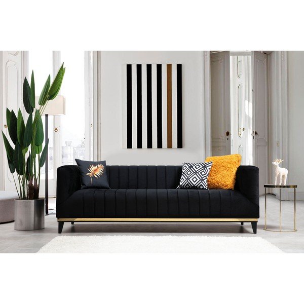 Divano nero 222 cm Bellino - Artie-image-2
