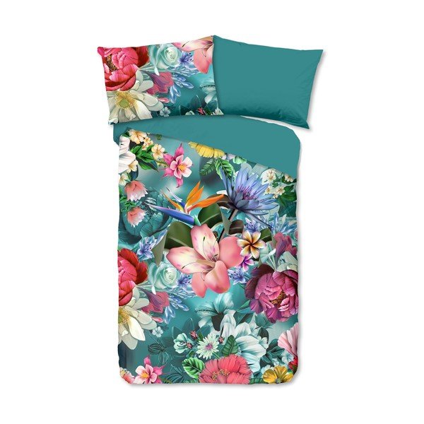 Biancheria in cotone turchese per letto singolo 140x200 cm - Good Morning