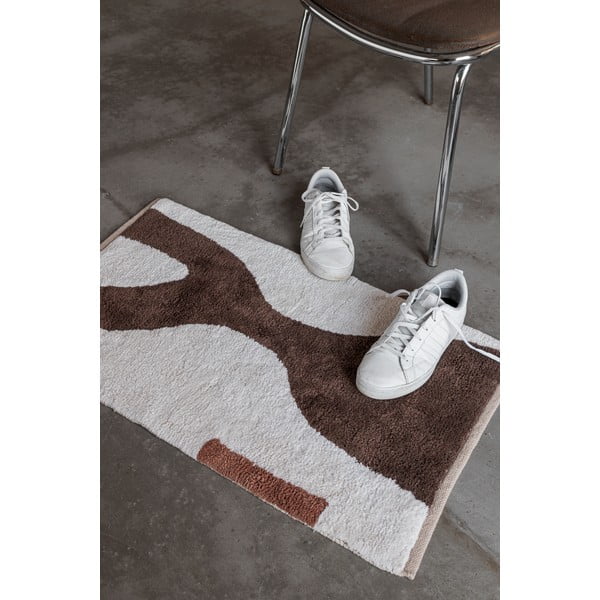 Tappeto in cotone lavabile bianco e marrone 50x80 cm Figura - Mette Ditmer Denmark-image-2