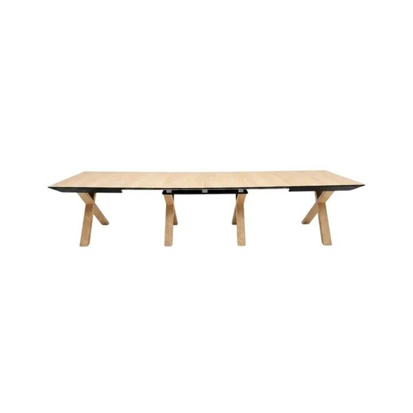 Tavolo da pranzo con piano effetto rovere allungabile con estensione 100x160 cm Martha – Bobochic Paris-image-3