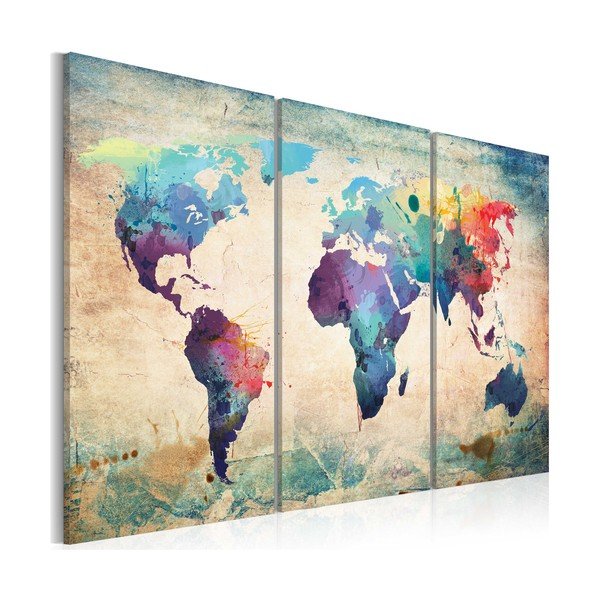 Quadro multiplo su tela Bimago 120 x 80 cm Rainbow Map - Artgeist