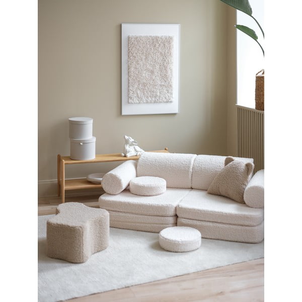 Divano per bambini color crema con rivestimento in bouclé 132 cm Settee – Wigiwama-image-4