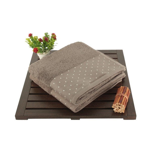 Set di 2 asciugamani in cotone marrone Patricia, 50 x 90 cm - Foutastic
