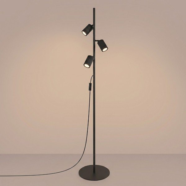 Lampada da terra nera in alluminio con struttura flessibile (altezza totale 155 cm) Gleam – Sollux-image-4
