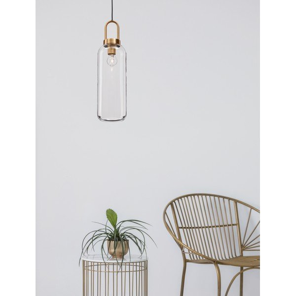 Lampadario color ottone in vetro con paralume in vetro ø 15,5 cm Irvine – Nova Luce-image-3