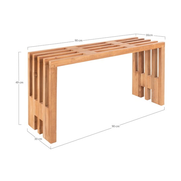 Panchina da giardino in legno di teak , 90 x 30 cm Benidorm - House Nordic-image-4