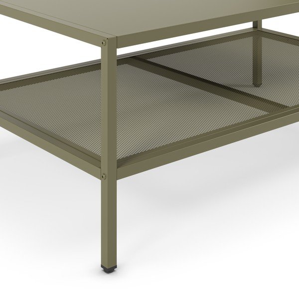 Tavolino da salotto verde in metallo 60x100 cm Fayna – Marckeric-image-3