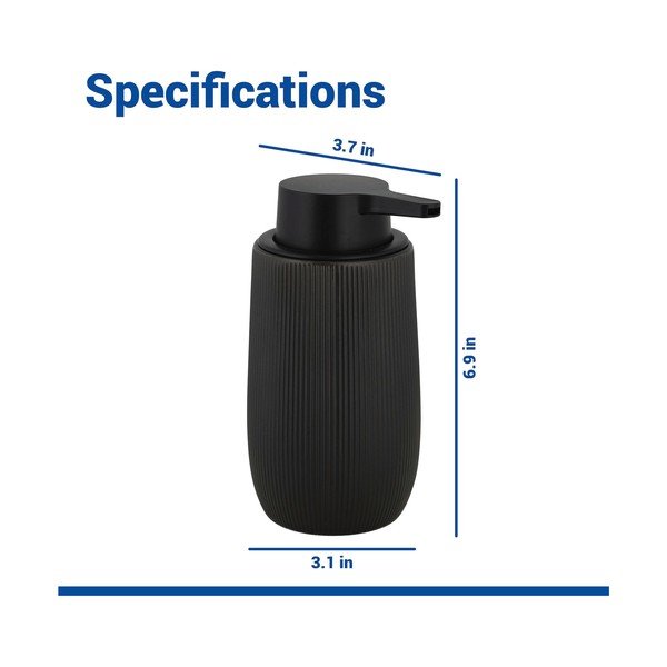Dispenser per sapone nero in plastica 400 ml Fablo – Wenko-image-4