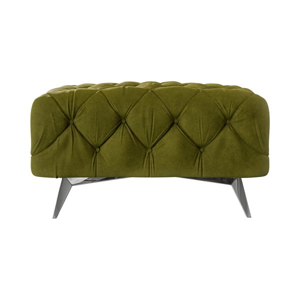 Poggiapiedi verde con rivestimento in velluto Chelsea – Ropez-image-2
