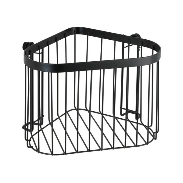 Cestino angolare nero da parete Classic Plus - Wenko-image-2