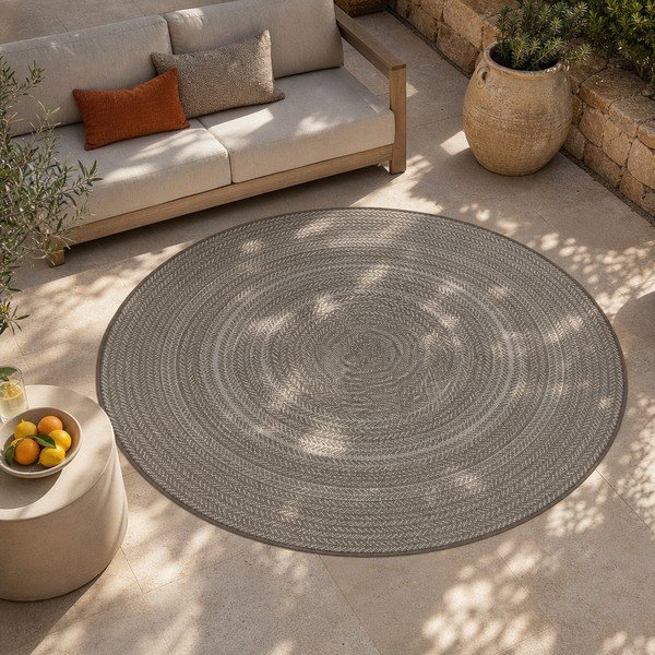 Tappeto da esterno beige , ⌀ 120 cm Silvana Rutto - Universal-image-4