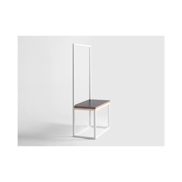 Appendiabiti bianco con panca, larghezza 75 cm Next - CustomForm-image-2