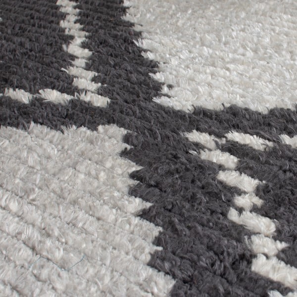 Tappeto grigio scuro 160x230 cm Domino Zaid Berber - Flair Rugs-image-4