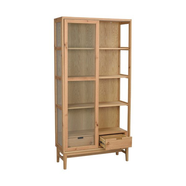 Vetrina in rovere con ante scorrevoli in colore naturale 100x203 cm Hazelton - Rowico-image-2