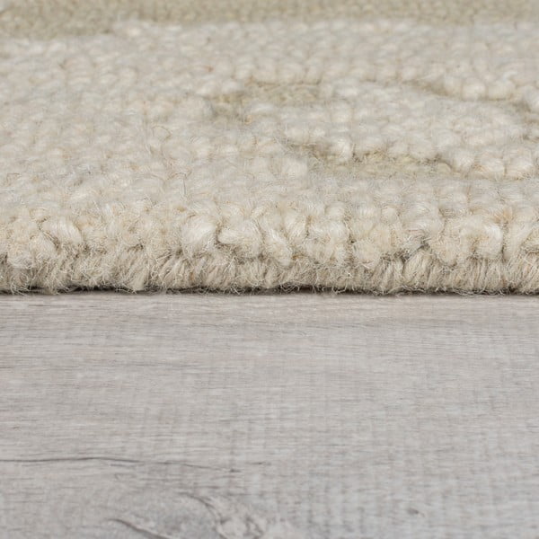 Tappeto beige in lana tessuto a mano 120x170 cm Dion Ikat – Flair Rugs-image-4