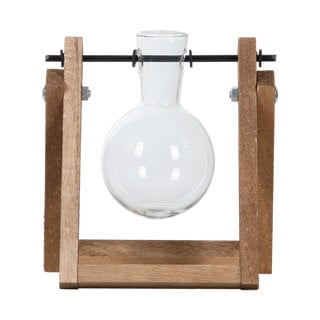 Vaso in vetro/legno di colore naturale Cutting - Esschert Design