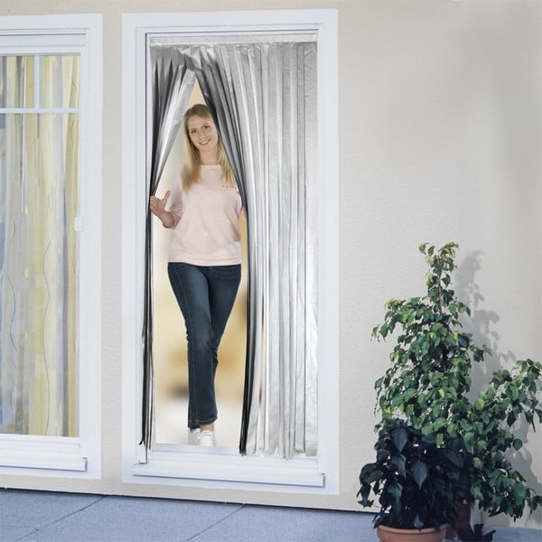 Tenda termica per porte in nero-argento 90x200 cm - Maximex-image-3