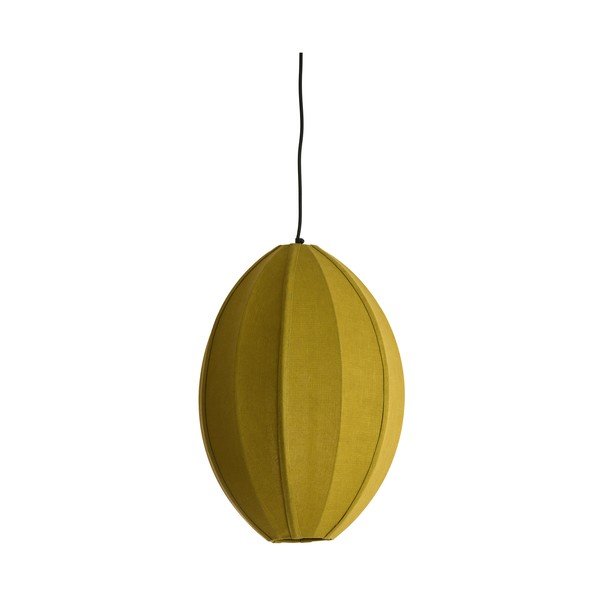 Lampadario verde con paralume in tessuto Milatos – Light & Living