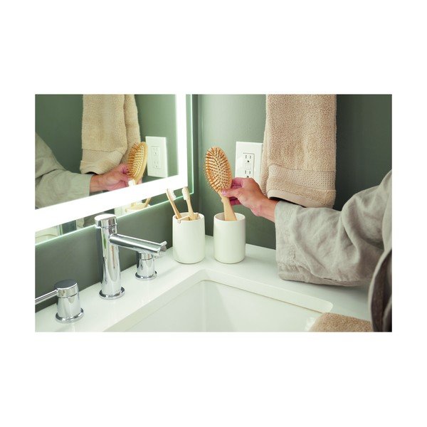 Bicchiere per spazzolino da denti in ceramica bianca Vanity Eco Vanity - iDesign-image-2