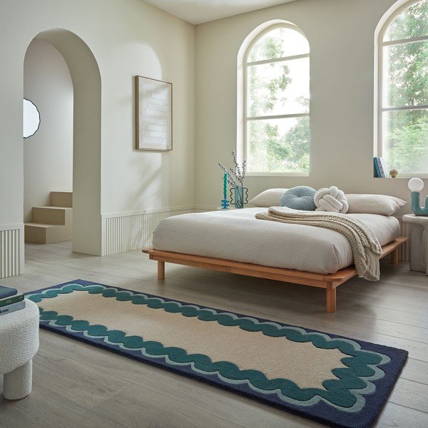 Passatoia di colore naturale/color foglia di tè in lana tessuta a mano 80x230 cm Wiggle Wool – Flair Rugs-image-1