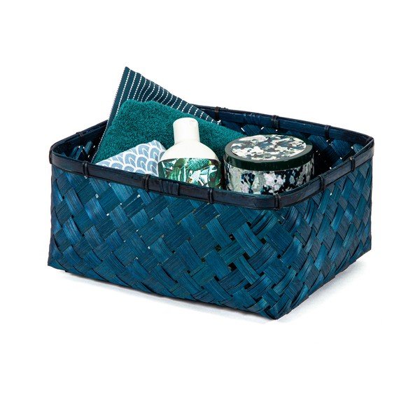 Cesto portaoggetti in bambù blu - Compactor-image-1