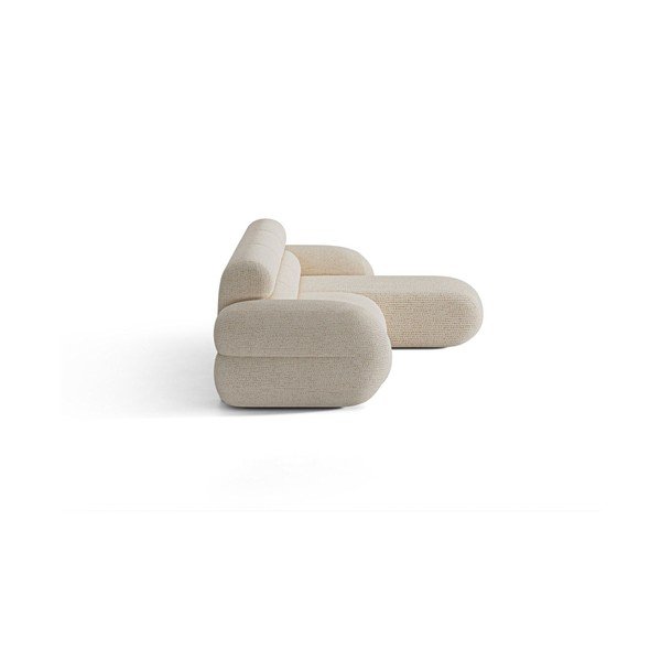 Divano angolare color crema (con penisola a destra/con chaise lounge) con rivestimento in ciniglia Neo – Micadoni -image-2