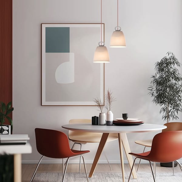 Lampadario bianco con paralume in ceramica Sewilla – Candellux Lighting-image-1