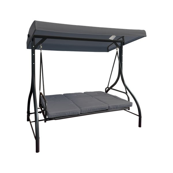Dondolo da giardino grigio in metallo Paris – Rojaplast-image-3