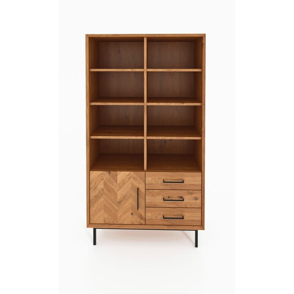 Libreria in legno di quercia in colore naturale 97x176 cm Abies - The Beds