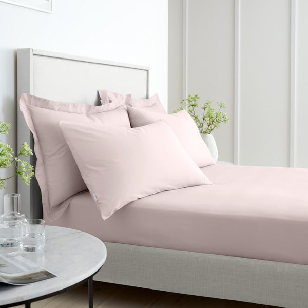 Lenzuolo con angoli rosa in percalle di cotone 185x200 cm Cotton Percale – Bianca-image-1