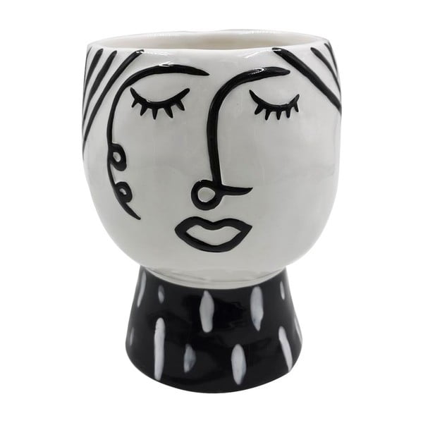 Vaso in porcellana bianco/nero Face - Mauro Ferretti