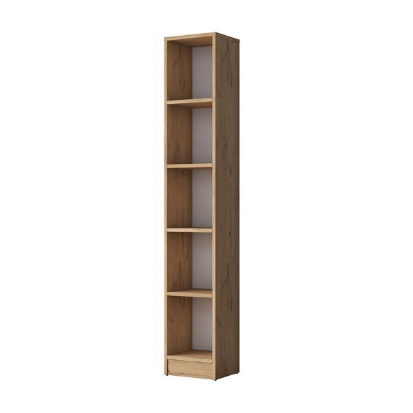 Libreria in noce decorata in colore naturale 30x170 cm Allen - Kalune Design-image-2