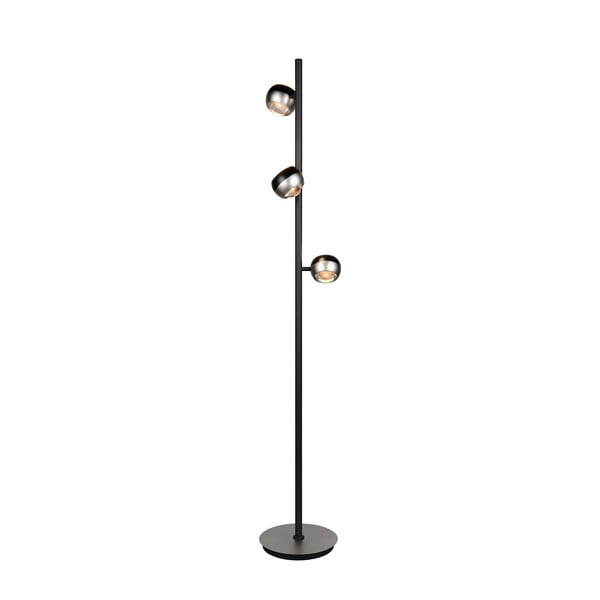 Lampada da terra LED nera e argentata (altezza totale 150 cm) Orbit – Trio Select-image-1