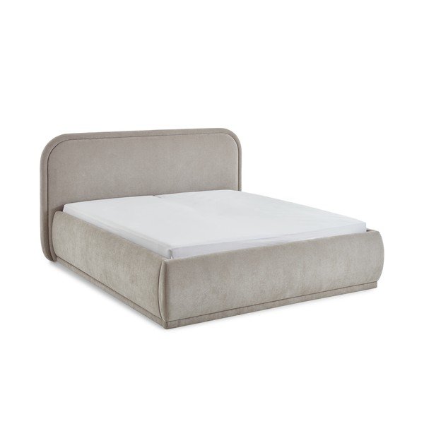 Letto matrimoniale imbottito beige rete non inclusa 160x200 cm Soma – Meise Möbel-image-4