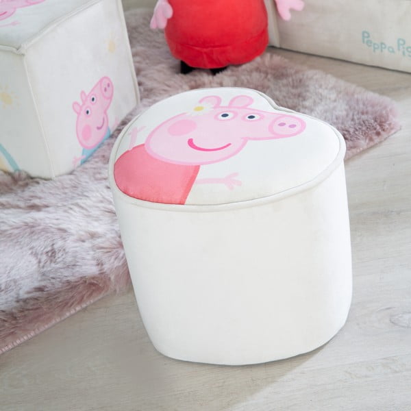 Pouf per bambini in velluto bianco Peppa Pig - Roba-image-4