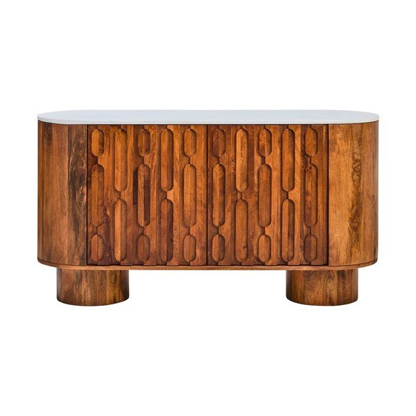 Credenza di colore naturale in mango massiccio 140x75x45 cm Torcino – Premier Housewares-image-1