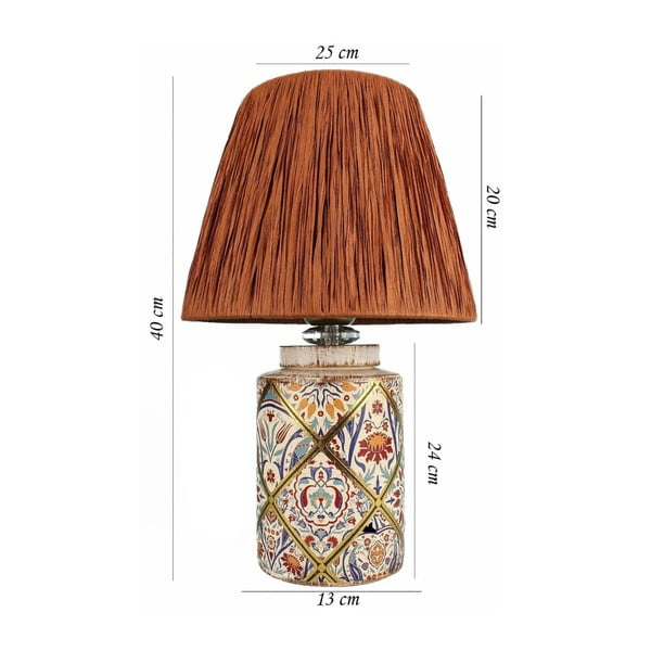 Lampada da tavolo color terracotta con paralume in carta lavorata (altezza totale 40 cm) Alev – Opviq lights-image-3