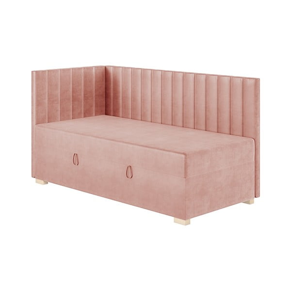 Letto da bambini con sponde rosa con contenitore con materasso incluso 90x200 cm Snugi – Ghado-image-3