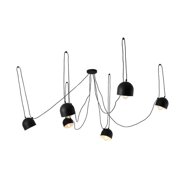 Lampada a sospensione nera per 6 lampadine Popo - CustomForm