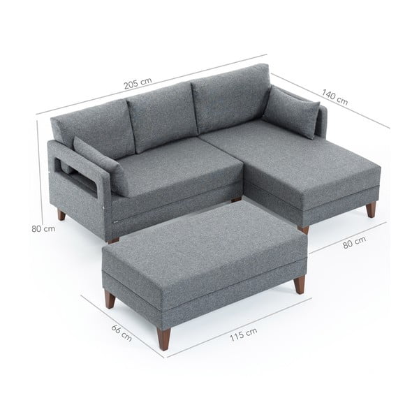 Divano letto grigio Emma, angolo destro Comfort - Balcab Home-image-4