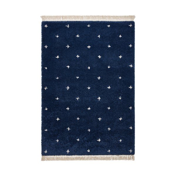 Tappeto blu navy Dots, 160 x 220 cm Boho - Think Rugs
