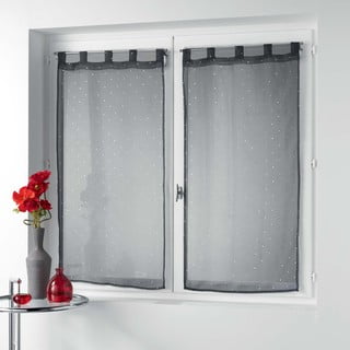 Tende in voile antracite in set da 2 60x90 cm Orion - douceur d'intérieur