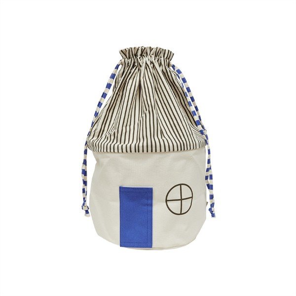 Cesta per giochi da bambino blu/color crema in tessuto ø 34x52 cm Koya – OYOY Mini